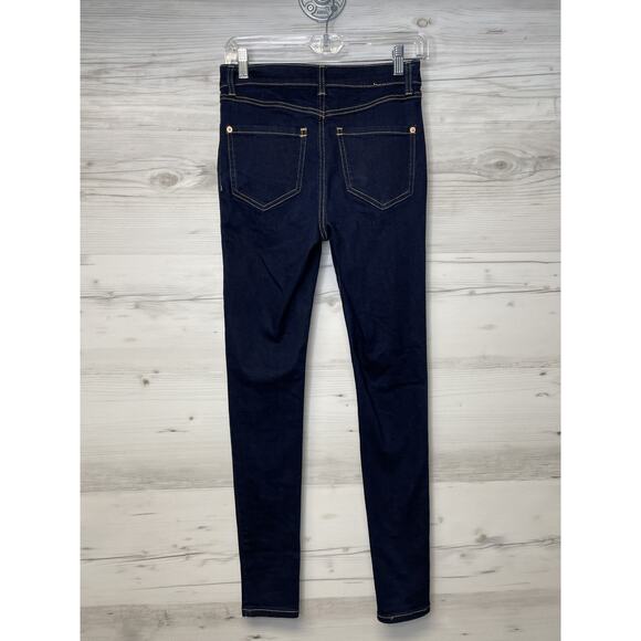 INC Denim Jeans Womens 2 Dark Blue Mid Rise Skinny Stretch Classic Style Pants - Picture 15 of 16